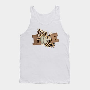 LOVE Baseball, Baseball Bat, Leather Look Cheetah background Design Tank Top